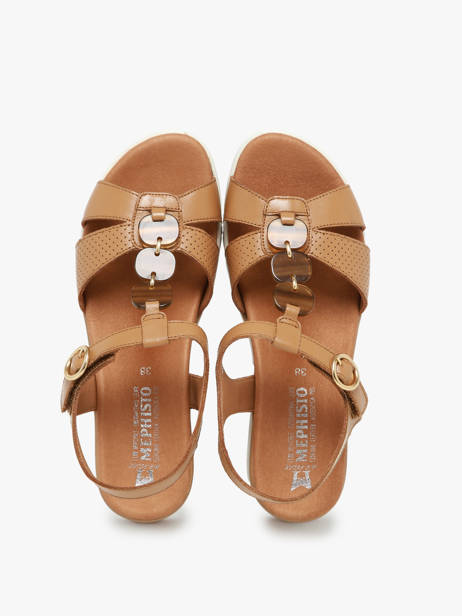 Sandales Talon Compensé En Cuir Mephisto Marron women P5144703 vue secondaire 4