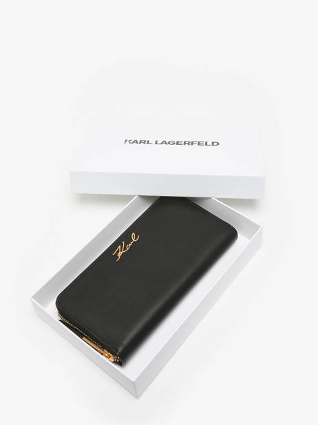 Portefeuille K Signature Cuir Karl lagerfeld Noir k signature A1W32106 vue secondaire 1