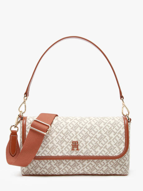 Sac Porté épaule Th Monoplay Cuir Tommy hilfiger Marron th monoplay AW17341