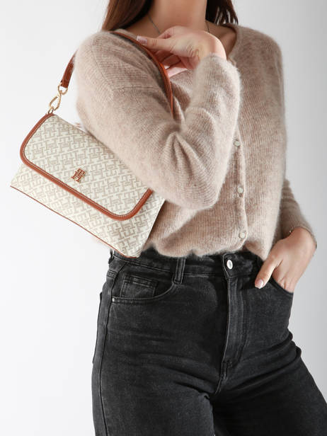 Sac Porté épaule Th Monoplay Cuir Tommy hilfiger Marron th monoplay AW17341 vue secondaire 1