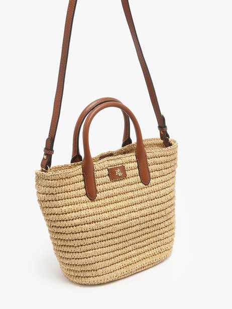 Sac à Main Brie Cuir Et Raphia Lauren ralph lauren Beige brie 31962120 vue secondaire 2