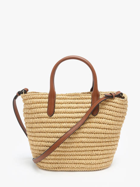 Sac à Main Brie Cuir Et Raphia Lauren ralph lauren Beige brie 31962120 vue secondaire 4