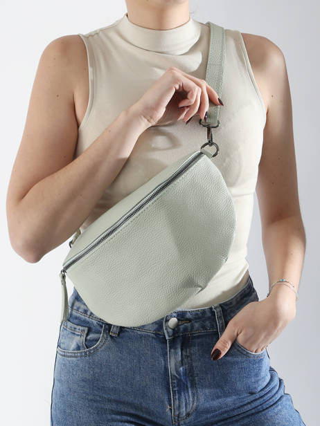 Sac Banane Caviar Cuir Milano Vert caviar CA21123 vue secondaire 1