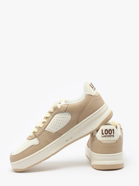 Sneakers L001 En Cuir Lacoste Beige men 9SMA0045 vue secondaire 3