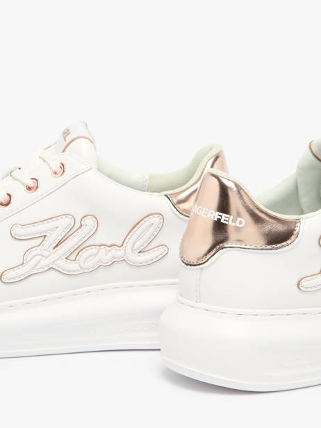 Sneakers Kapri Signiature Embossed En Cuir Karl lagerfeld Blanc women KL62511A vue secondaire 3