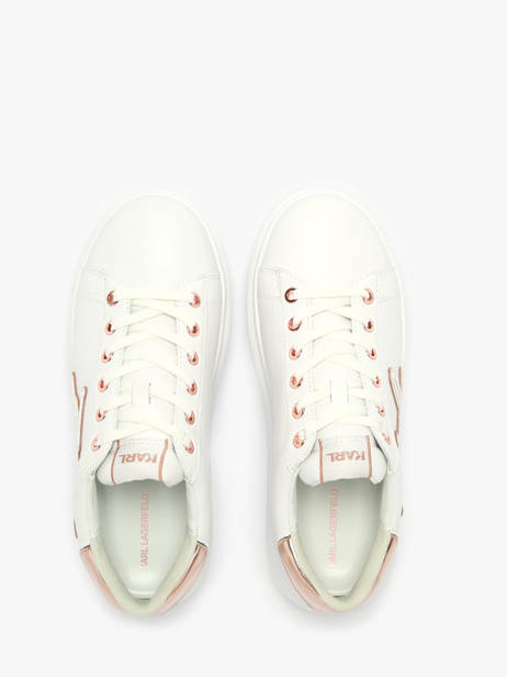 Sneakers Kapri Signiature Embossed En Cuir Karl lagerfeld Blanc women KL62511A vue secondaire 4