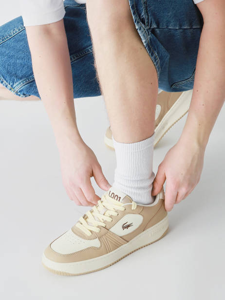 Sneakers L001 En Cuir Lacoste Beige men 9SMA0045 vue secondaire 1