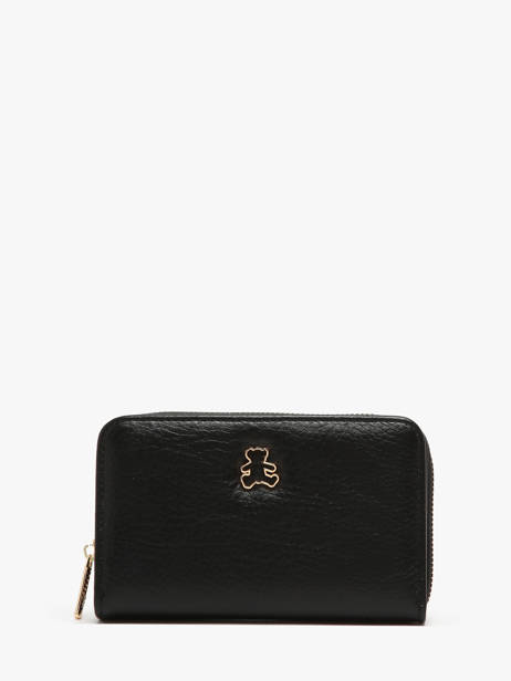Portefeuille Lulu castagnette Noir zip CAROL105