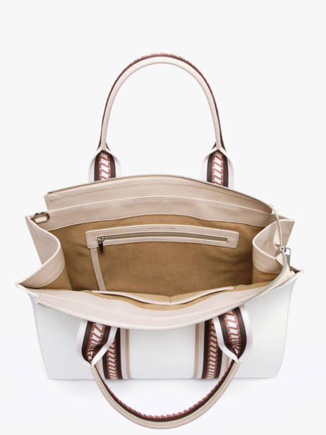 Sac Cabas Nina Canvas Et Cuir Nathan baume Blanc solar NINA vue secondaire 3