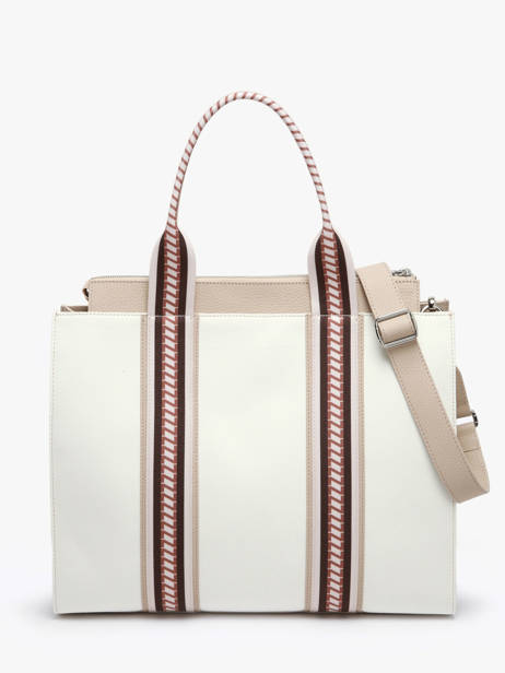 Sac Cabas Nina Canvas Et Cuir Nathan baume Blanc solar NINA vue secondaire 4