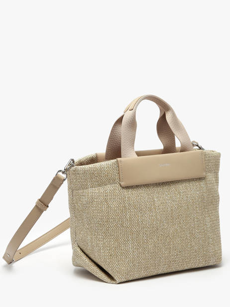 Sac Bandoulière Ck Raffia Raphia Calvin klein jeans Beige ck raffia K613026 vue secondaire 2