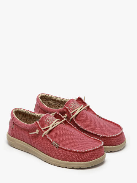 Mocassins Wally Braided Hey dude Rouge men 40003 vue secondaire 2