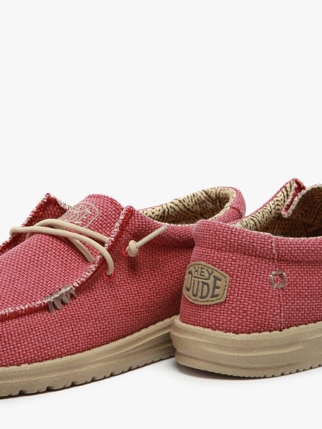 Mocassins Wally Braided Hey dude Rouge men 40003 vue secondaire 3