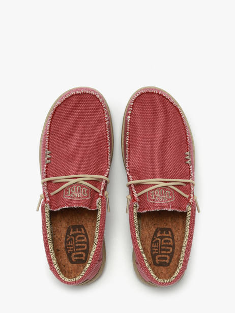 Mocassins Wally Braided Hey dude Rouge men 40003 vue secondaire 4