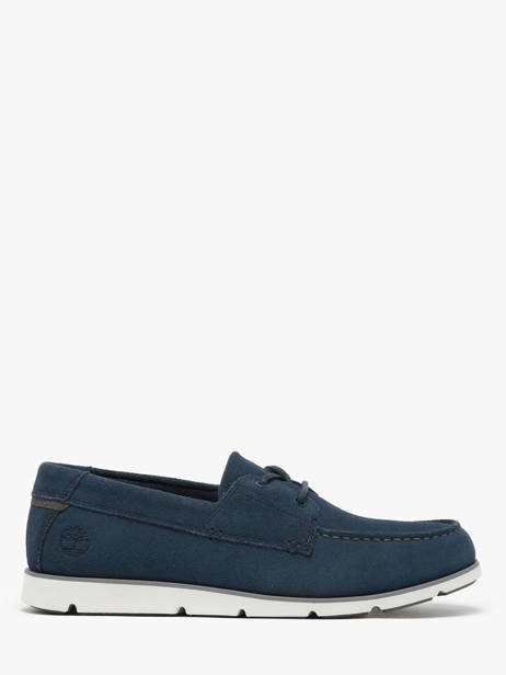 Mocassins Grafton Bay Lace Up En Cuir Timberland Bleu men 42X7EP31