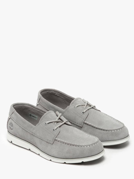 Mocassins Grafton Bay Lace Up En Cuir Timberland Gris men 42X7EWG1 vue secondaire 2