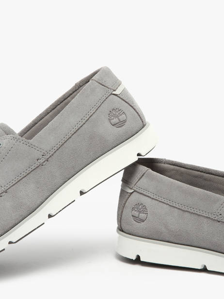 Mocassins Grafton Bay Lace Up En Cuir Timberland Gris men 42X7EWG1 vue secondaire 3