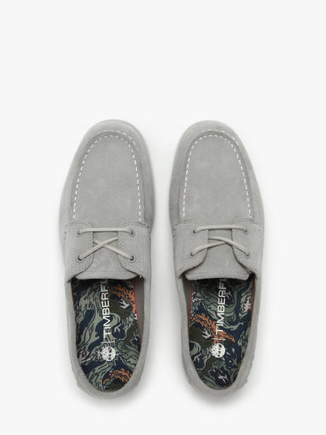 Mocassins Grafton Bay Lace Up En Cuir Timberland Gris men 42X7EWG1 vue secondaire 4