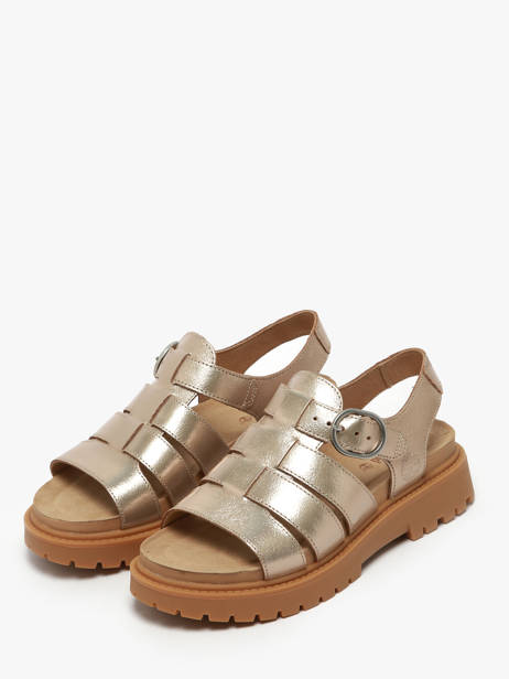 Sandales Clairemont Way En Cuir Timberland Or women 2Q1PN751 vue secondaire 1