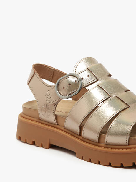 Sandales Clairemont Way En Cuir Timberland Or women 2Q1PN751 vue secondaire 2