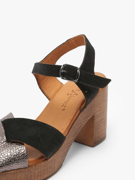 Sandales à Talon Musieges En Cuir Coco abricot Noir women V3081P vue secondaire 2