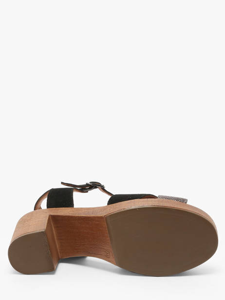 Sandales à Talon Musieges En Cuir Coco abricot Noir women V3081P vue secondaire 4