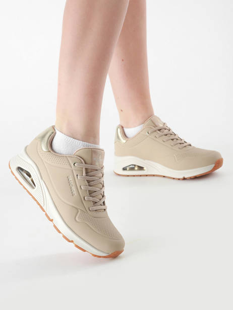 Sneakers Uno Shimmer Away Skechers Beige women 155196 vue secondaire 1