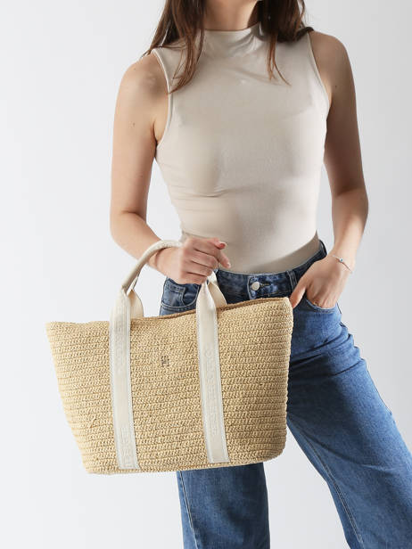 Sac Porté Main Th Spring Logo Polyurethane Tommy hilfiger Blanc th spring logo AW17196 vue secondaire 1