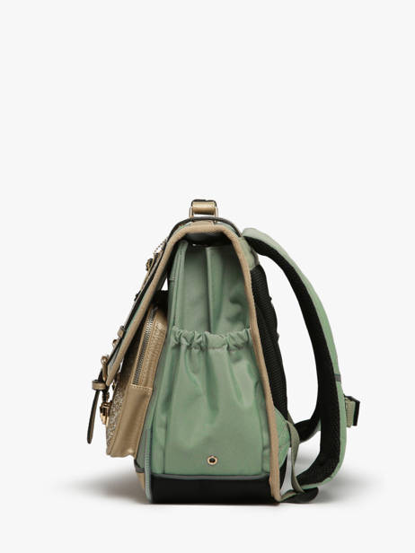 Cartable Enfant 2 Compartiments Cameleon Vert vintage fantasy CA38 vue secondaire 2