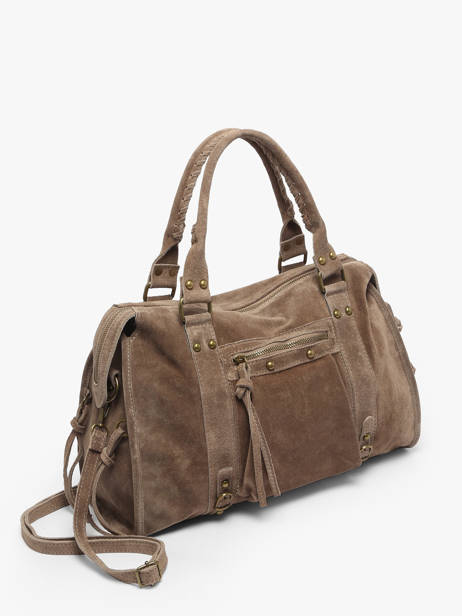 Sac Porté épaule A4 Velvet Cuir Milano Marron velvet VE24095 vue secondaire 2