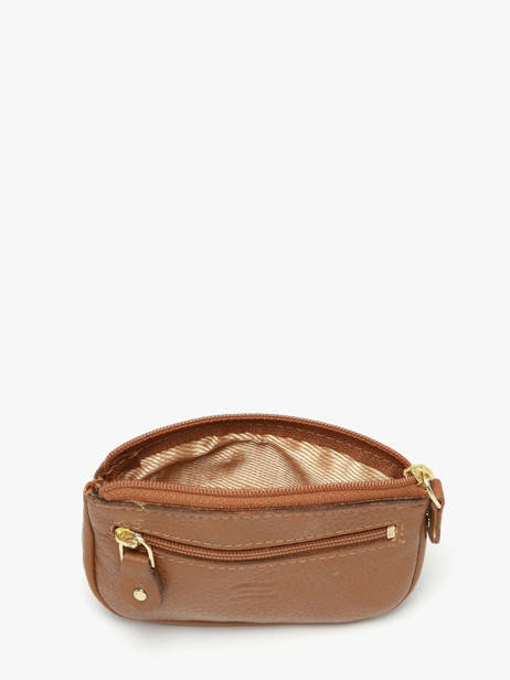 Porte-monnaie Caviar Cuir Crinkles Marron caviar 14036 vue secondaire 1