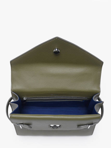 Sac Bandoulière M Double Rabat Emilie Cuir Grainé Le tanneur Vert emily TEMI1014 vue secondaire 3