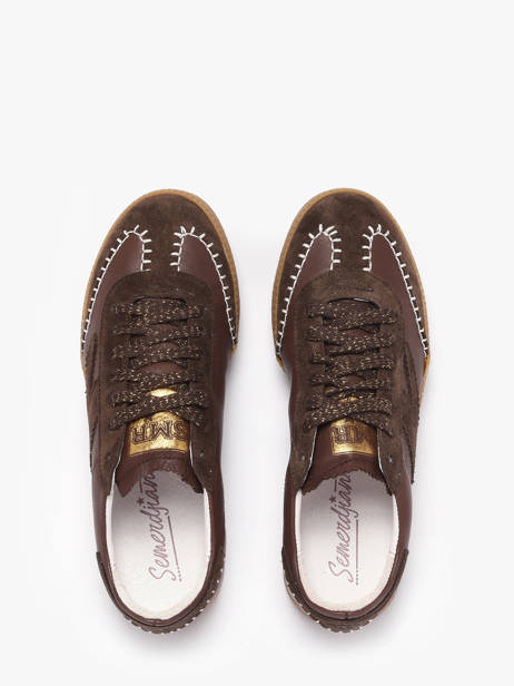 Sneakers En Cuir Semerdjian Marron women ZADIK vue secondaire 3