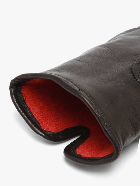 Gants Femme En Cuir Avec Doublure En Laine Omega Noir women gloves L vue secondaire 1