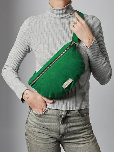Le Sac Banane Custine Coton Recyclé Rivedroite Vert timeless CUSTITIM vue secondaire 1