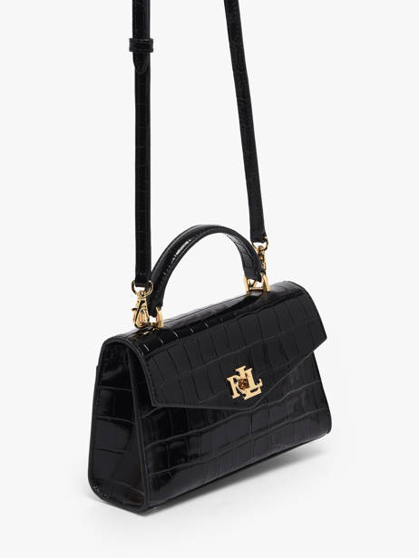 Sac Bandoulière Small Farrah Croco Cuir Lauren ralph lauren Noir farrah 31974462 vue secondaire 1