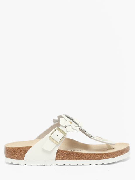 Mules Gizeh Flower En Cuir Birkenstock Blanc women 1026735
