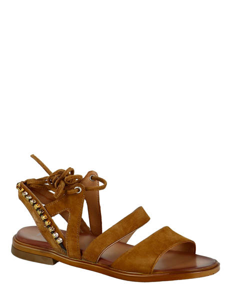 Sandales Strass Cuir Mjus Marron women M05046