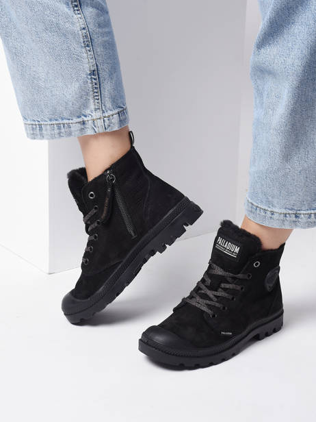 Bottines Pampa Hi Zip Wl En Cuir Palladium Noir women 95982010 vue secondaire 2